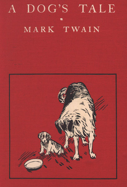 Book cover. An adult dog looking at a puppy sitting next to an empty plate.