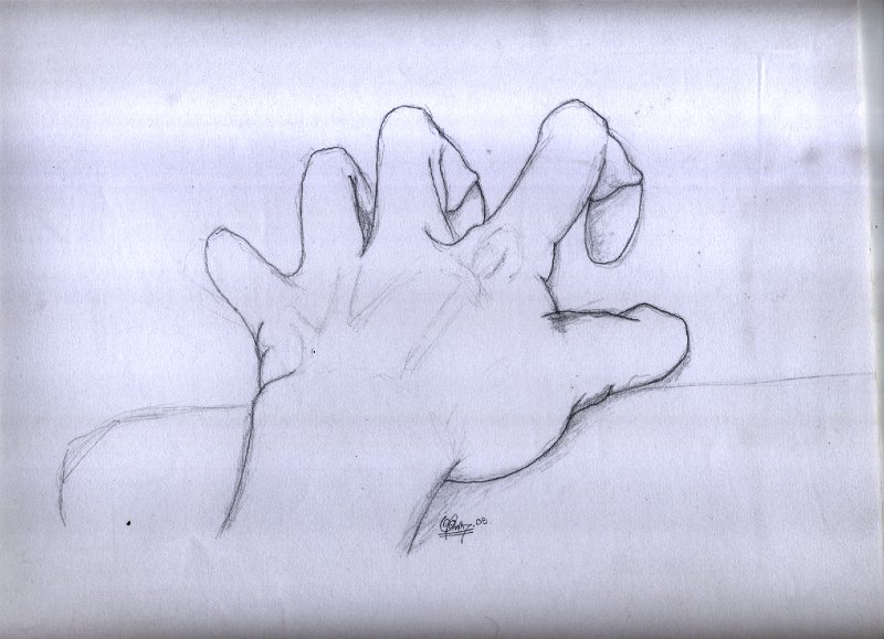 Dibujo: mano tensa.